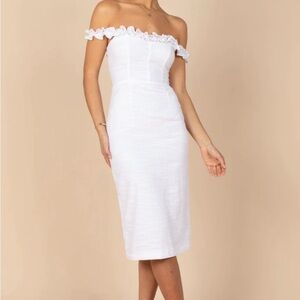 Petal and Pup White A-Line Midi Dress